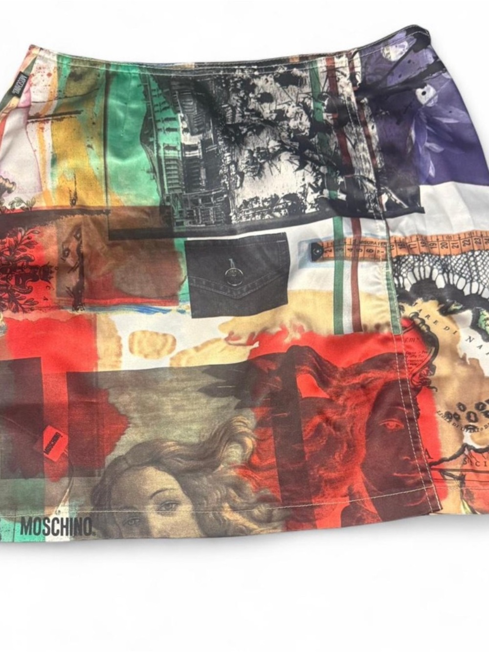 Moschino Striped Multicolor Silk Scarf with Bold Panels